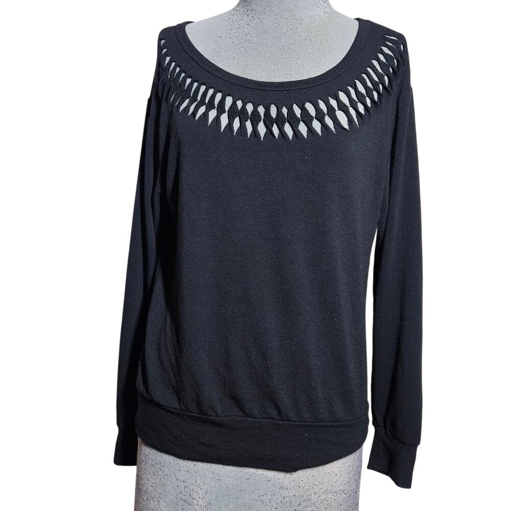 Black Cutout Detail Sweater Size Medium